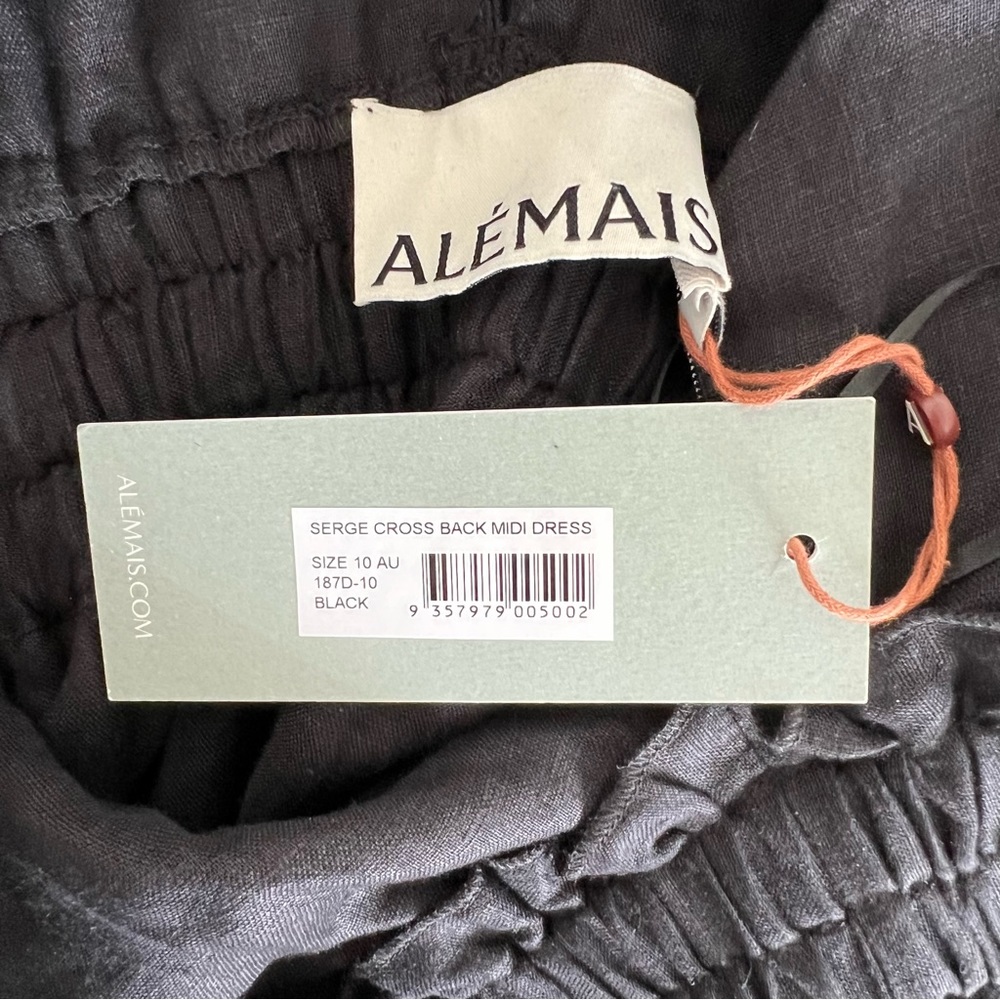 NWT Alemais Serge Cross Back Linen Dress Back 6 - Picture 7 of 7